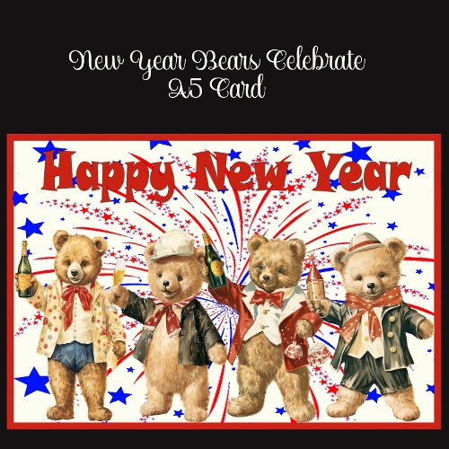 New Year Bears Celebrate A5 Card