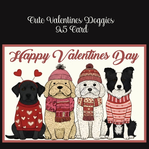 cup1416248_2474 - Cute Valentines Doggies A5 Card