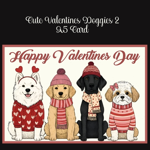 Cute Valentines Doggies 2 A5 Card