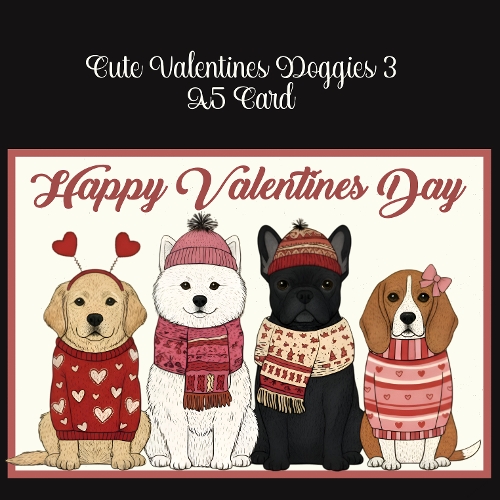 Cute Valentines Doggies 3 A5 Card