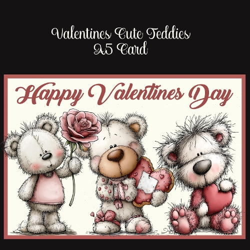 Valentines Cute Teddies A5 Card