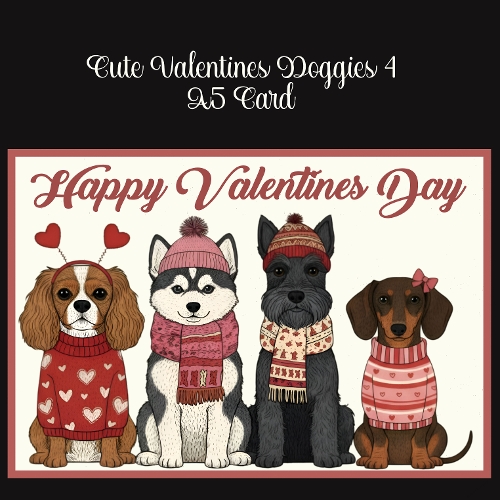 cup1416407_2474 - Cute Valentines Doggies 4 A5 Card