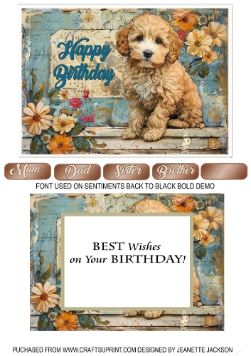 No 1 Cute Dog 5 x 7 Birthday Card