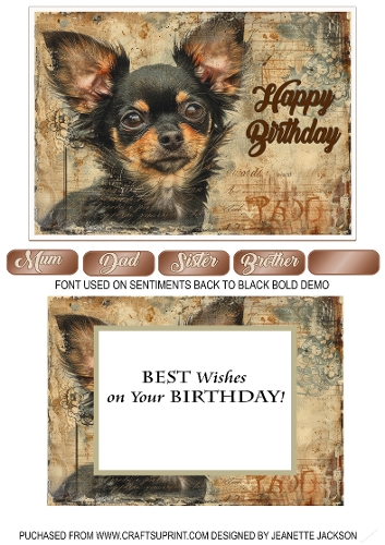 No 2 Cute Dog 5 x 7 Birthday Card