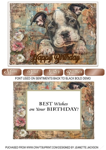 No 4 Cute Dog 5 x 7 Birthday Card