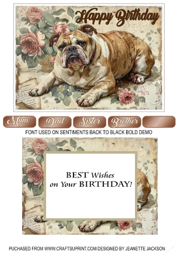 No 6 Cute Dog 5 x 7 Birthday Card