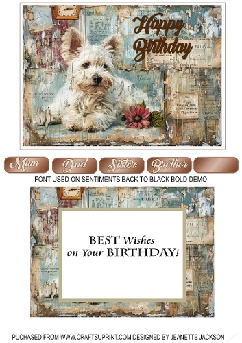 No 9 Cute Dog 5 x 7 Birthday Card