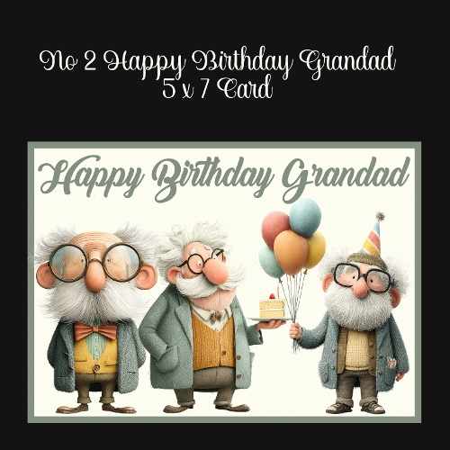 No 2 Happy Birthday Grandad 5 x7 Card