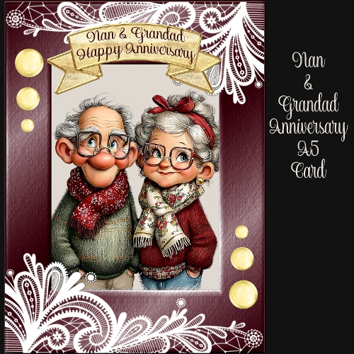 Nan & Grandad Anniversary A5 Card