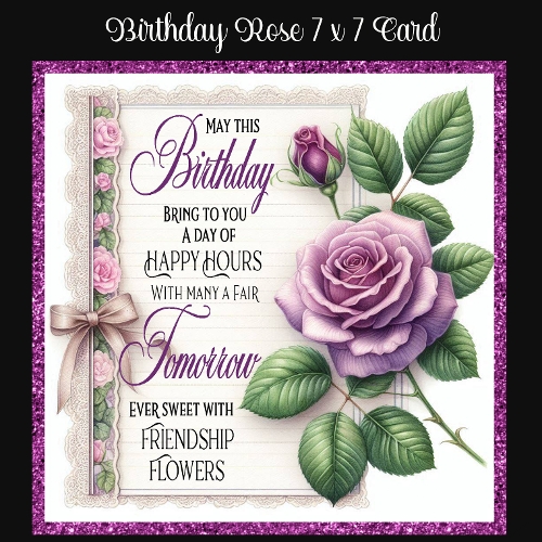 Birthday Roses 7 x 7 Card