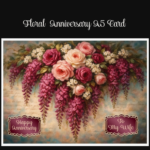 Floral Anniversary A5 Card