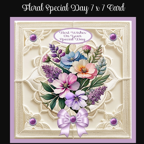 Floral Special Day 7 x 7 Card