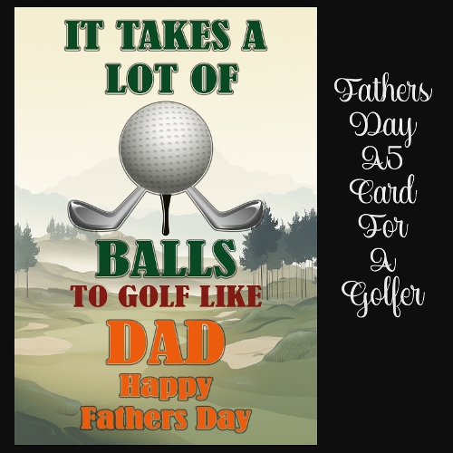 Fathers Day A5 Card For A Golfer