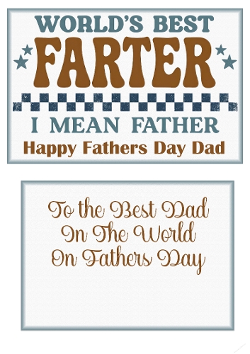 Worlds Best Farter - I Mean Father A5 Card Topper & Insert