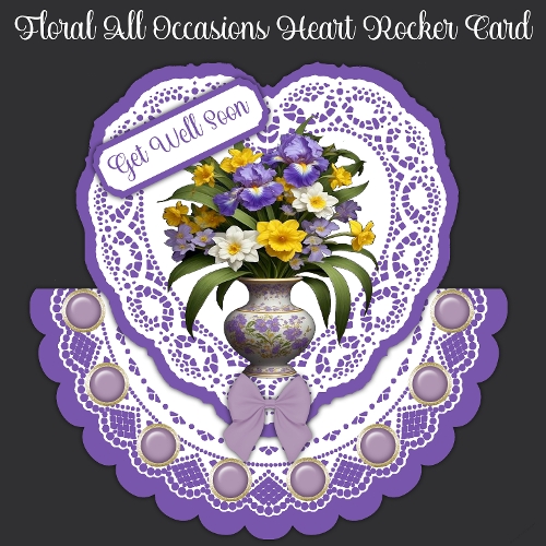 cup1439164_2474 - Floral All Occasions Heart Rocker Card