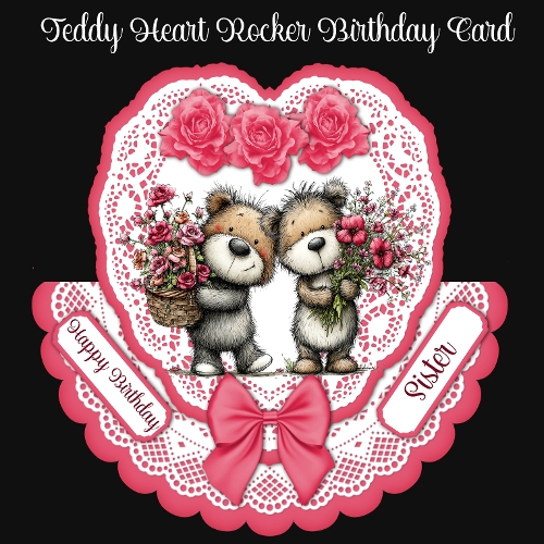 Teddy Heart Rocker Birthday Card