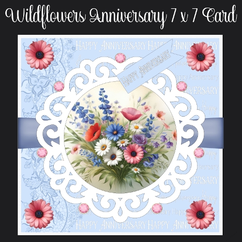 Wildflower Anniversary 7 x 7 Card