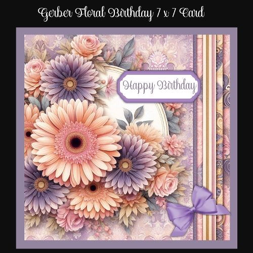 Gerbera Floral Birthday 7 x 7 Card