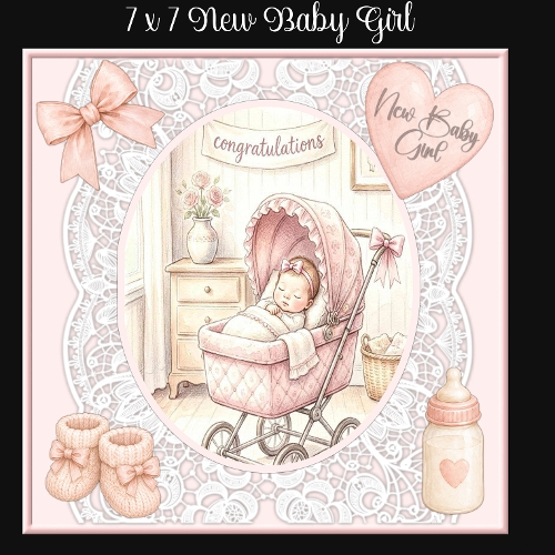 7 x 7 New Baby Girl