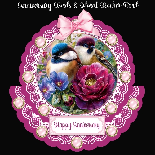Anniversary Birds & Floral Rocker Card