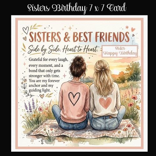 cup1450784_2474 - Sisters Birthday 7 x 7 Card