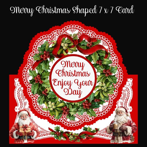 cup1451618_2474 - Merry Christmas Shaped 7 x 7 Card