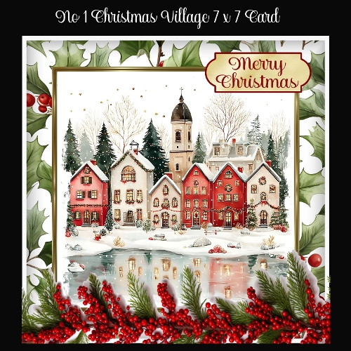 No 1 Christmas Village 7 x 7 Card