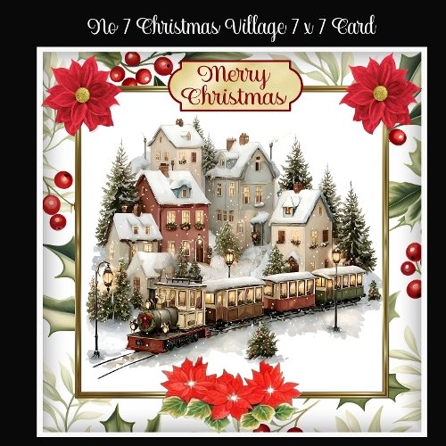 No 7 Christmas Village 7 x 7  Card