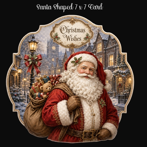Santa Shaped 7 x 7 Card