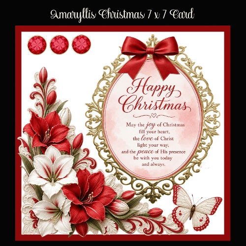 Amaryllis Christmas 7 x 7 Card