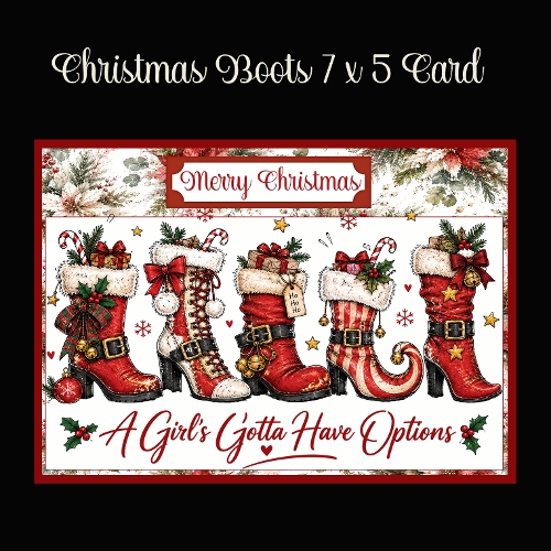 Christmas Boots 7 x 5 Card
