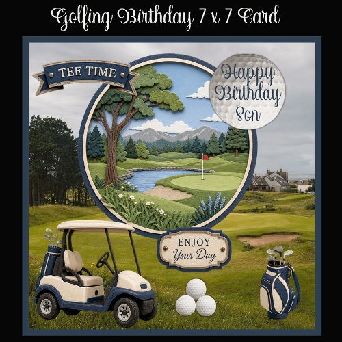 Golfing Birthday 7 x 7 Card