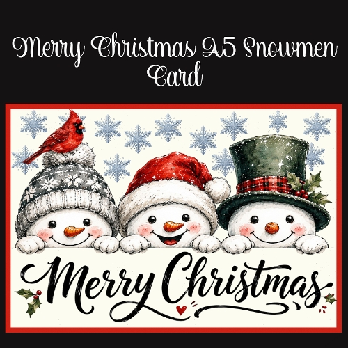 Merry Christmas A5 Snowmen Card