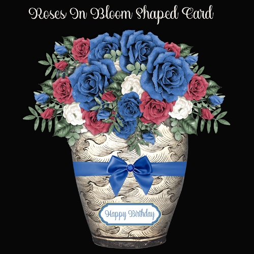 Roses In Bloom Shaped Card