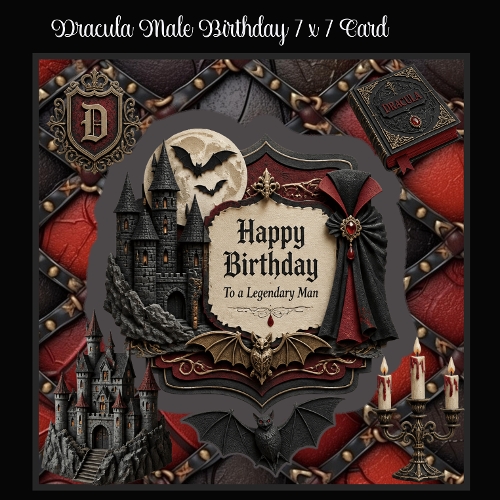 Dracula Male Birthday 7 x 7 Card