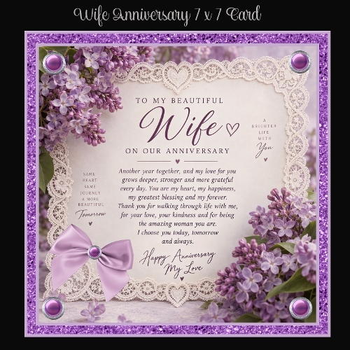 Wife Anniversary 7 x 7 Card