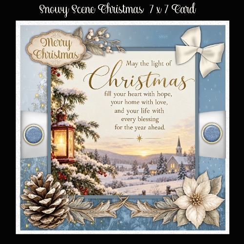 Snowy Scene Christmas 7 x 7 Card