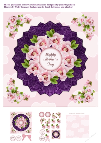 Pink Rose Mandala Decoupage Mini Kit