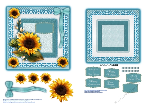 Lacy Sunflower Decoupage 8 x 8 
