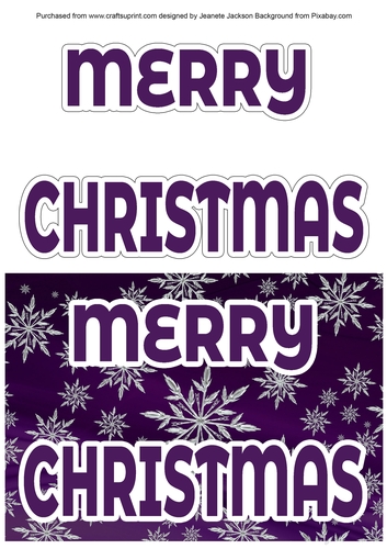 Merry Christmas Purple and Silver Decoupage A5 Card