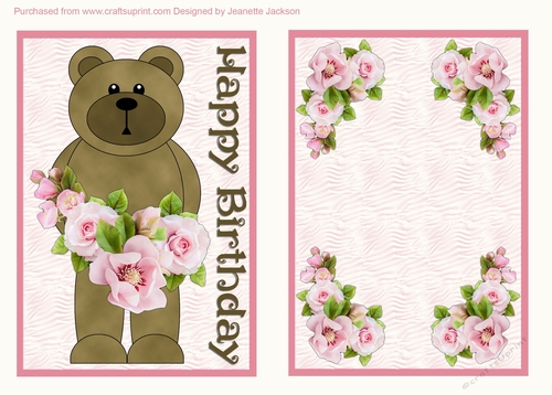 Teddy Bear Birthday Pink