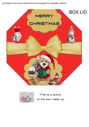 Teddy Christmas Octagon Box