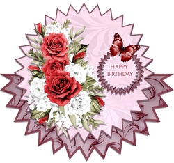 Red Roses Shaped Card