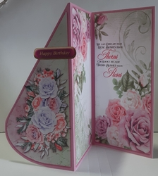 Tear Drop Purple Roses Shaped Card