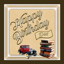 Male Birthday Vintage Car and Books