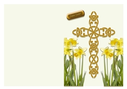 Easter Cross and Daffodils Quick Card