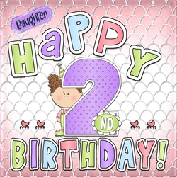 Girl 2nd Birthday Card