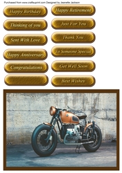Vintage Motorbike  All Occasions Quick Card
