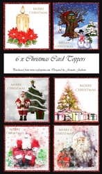 6 x Christmas Card Toppers 6 x 6 square
