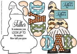 Moustache Dad Gnome Fathers Day Shaped Card